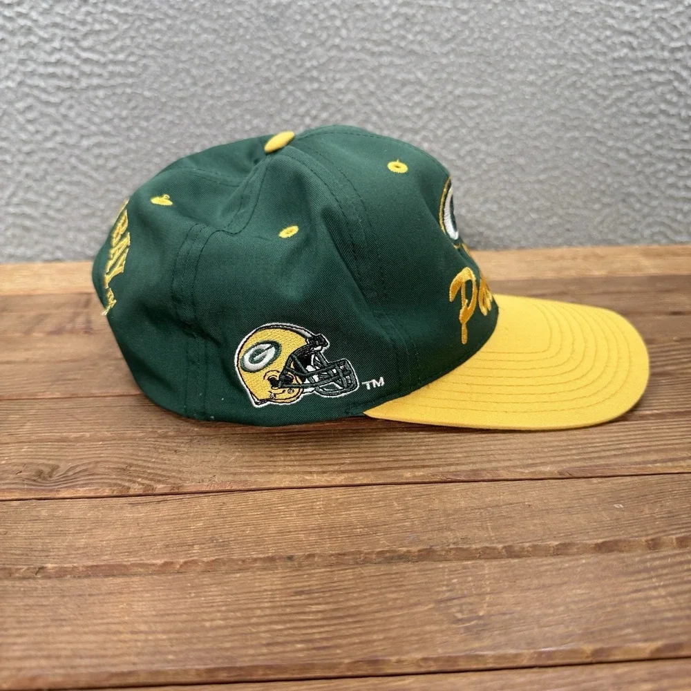 Vintage Green Bay Packers Hat Adult Green Snapback Cap Embroidered 90s Y2K